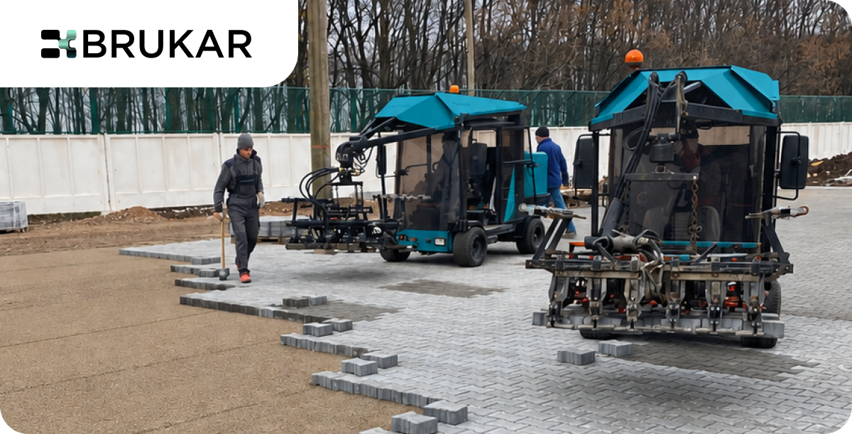 замовити брукування технікою по Україні від компанії BRUKAR